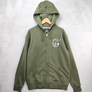 Vintage Kidrobot x MAD Zip Up Hoodie Mens XL Green Sweatshirt Y2K Distressed